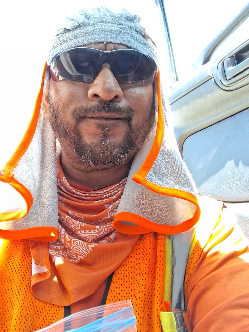 Customer photo review of Polarheads PRO 3-in-1 Sun Shade, Sweatband and Cooling Towel - Safety Green/ Reflective