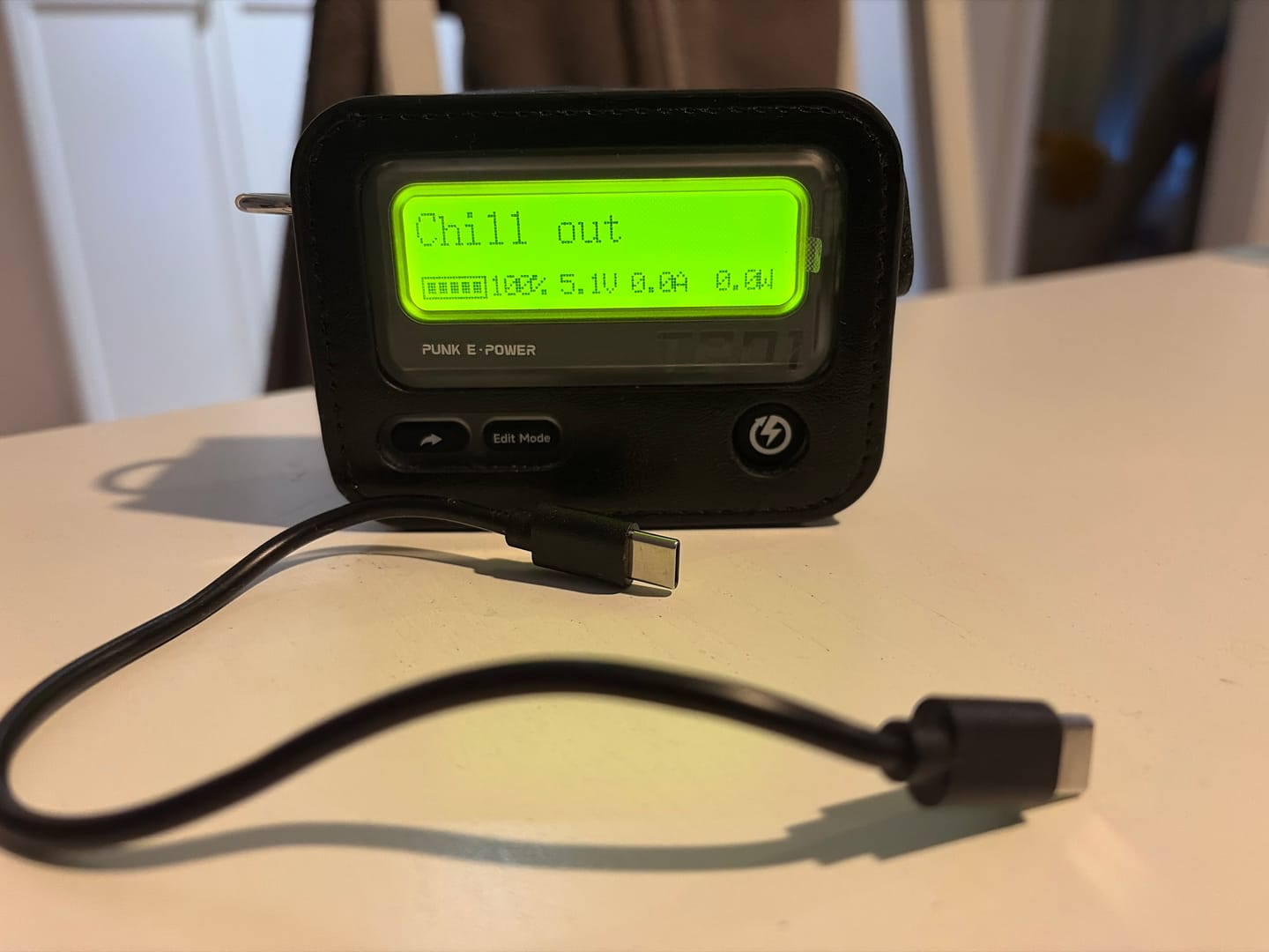 Customer photo review of Beeper Power Bank With Leather Case