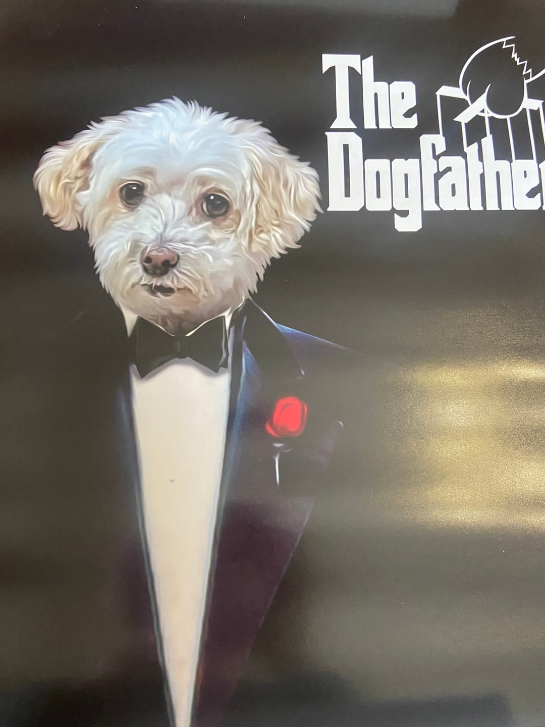 Customer photo review of The Dogfather: Personalized Dog Poster