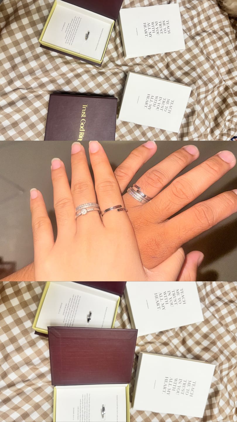 Customer photo review of Silver Trust God Ring  (Adjustable size)