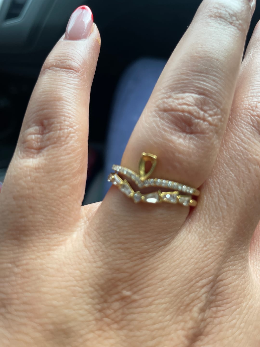 Customer photo review of 18K Gold Lilly Crystal Ring