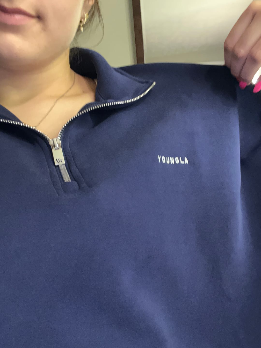 Customer photo review of W5230 Scuba Quarter Zip Pullover