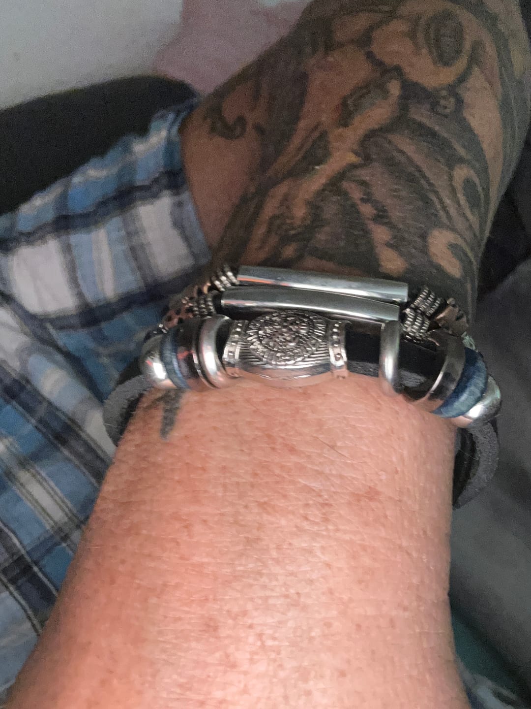 Customer photo review of Vintage Viking Leather Bracelet