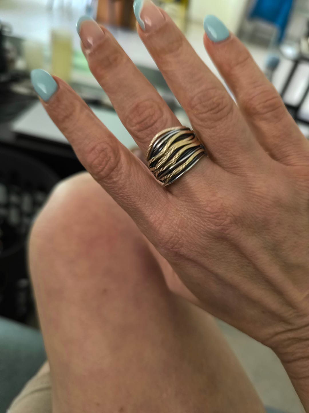 Customer photo review of טבעת ספירלי גלים ספארי