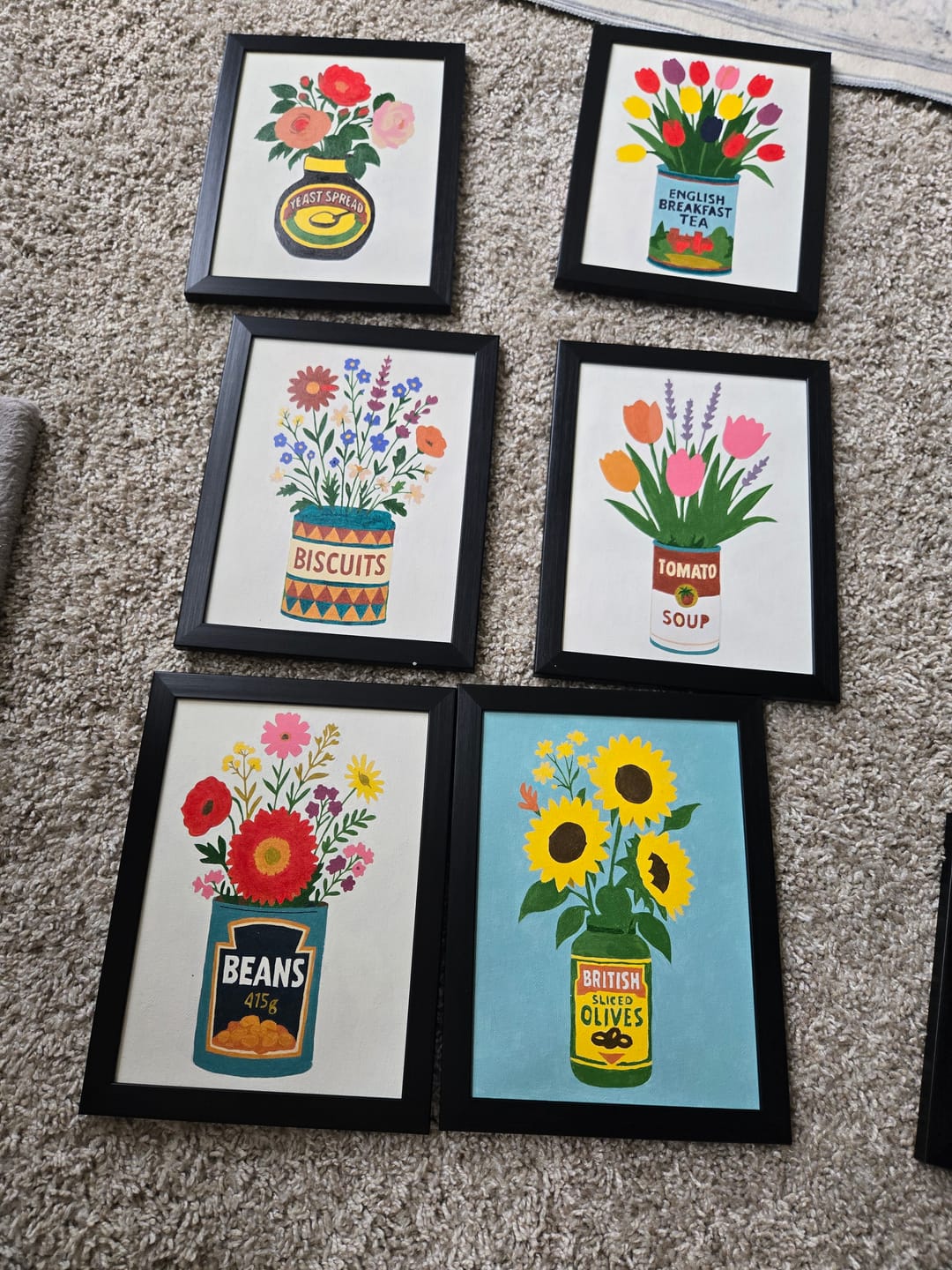 Customer photo review of 6 Mini Paintings - Flowers in Cans Set