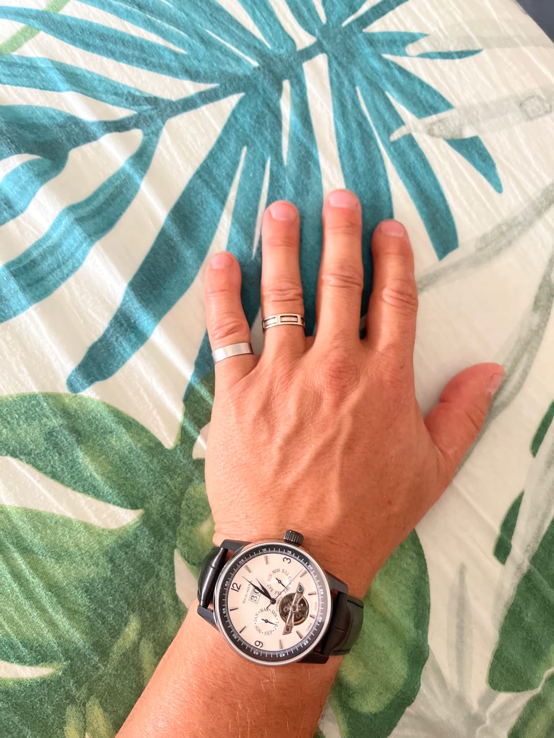 Customer photo review of Full Calendar Date Day Display Open Heart Dress Watch 43mm
