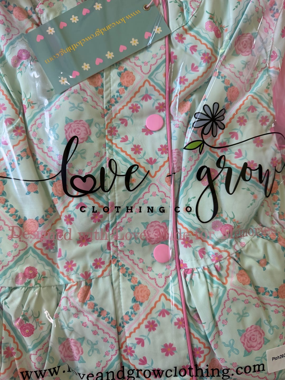 Customer photo review of *PREORDER* Petal Patchwork Raincoat