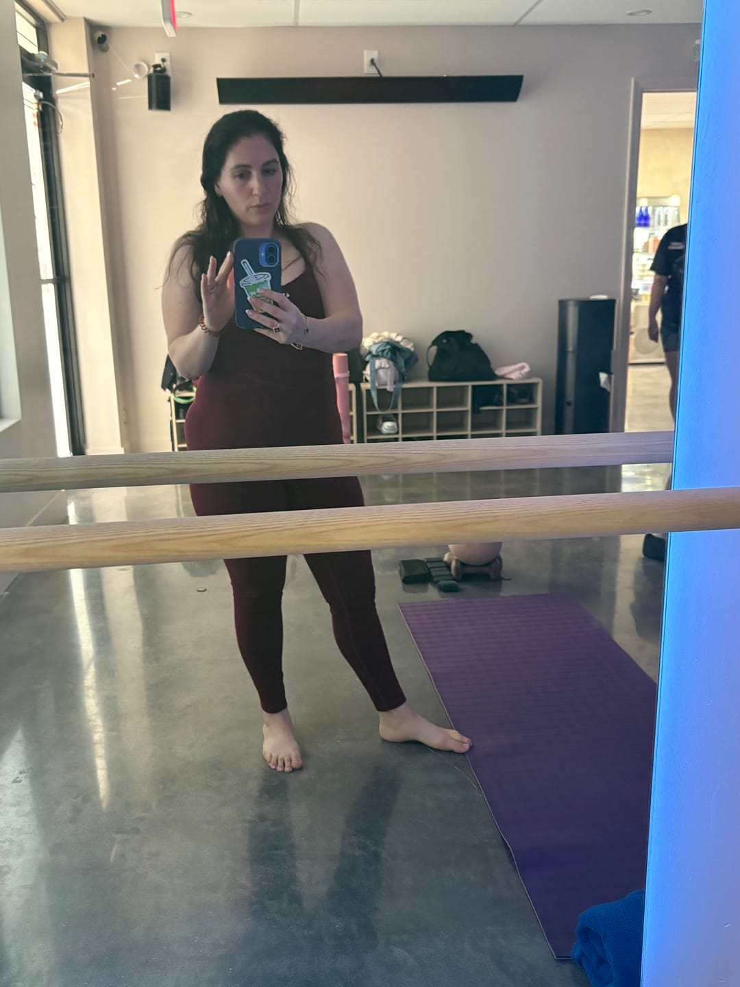 Customer photo review of The Bare Onesie Black Cherry