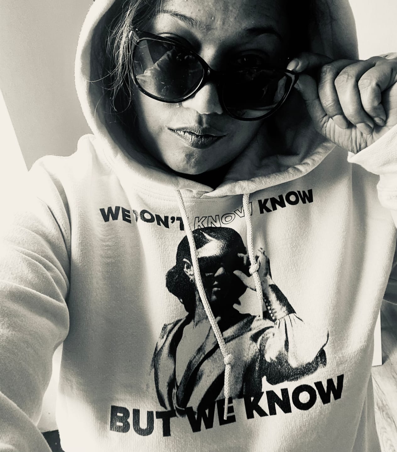 Customer photo review of We Know Glasses Hoodie