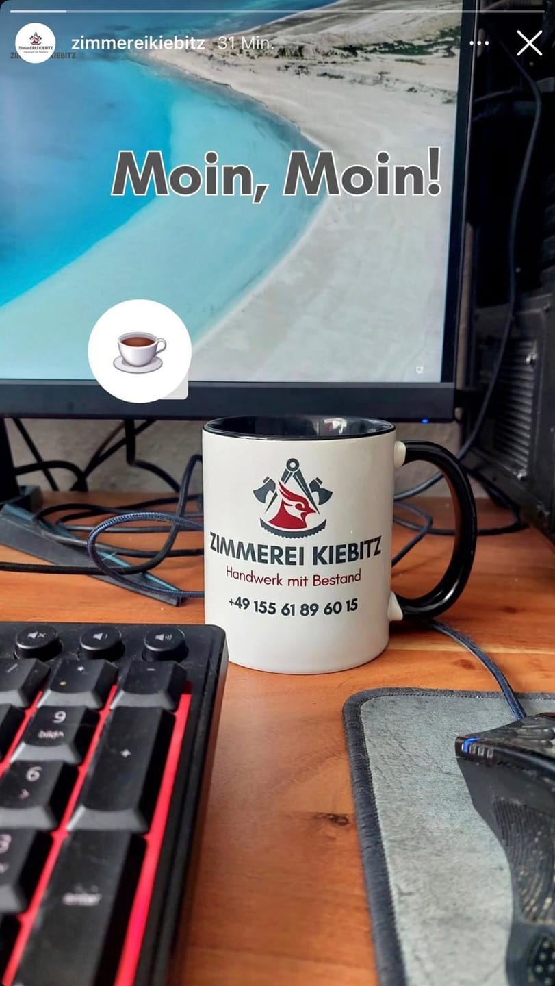Customer photo review of TassenExpress - Becher Keramik Tasse mit Logo bedruckt 325ml Firmenlogo