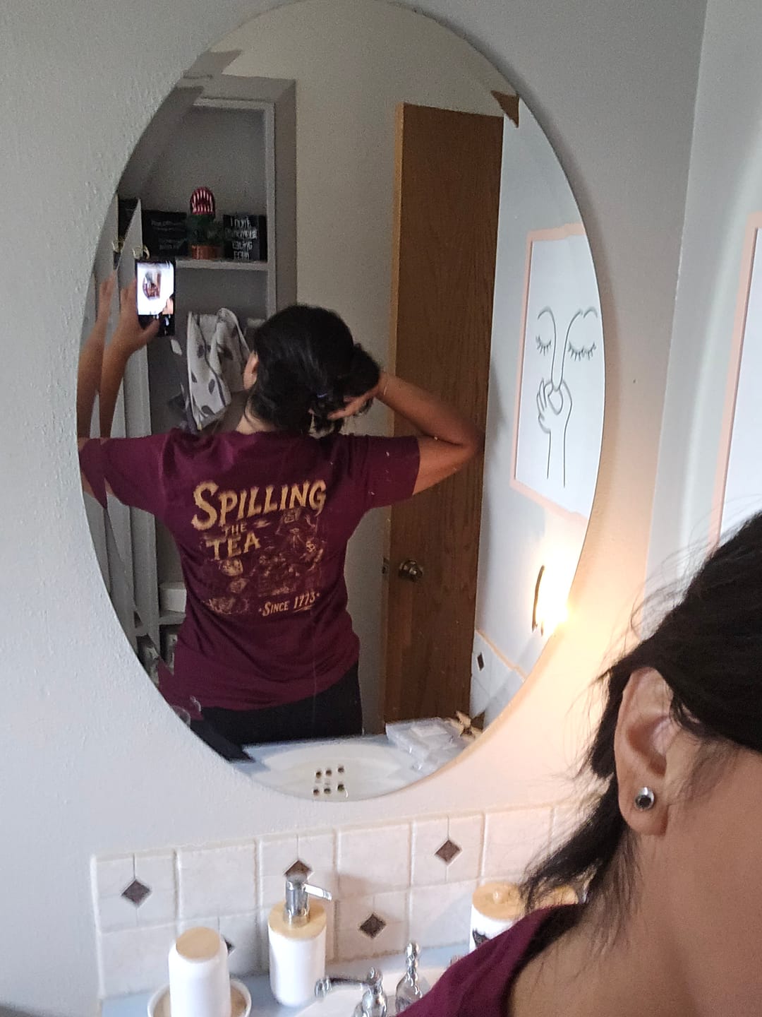 Customer photo review of Spilling Tea Shirt