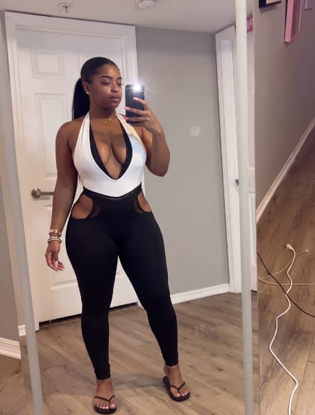 Customer photo review of Monochrome Plunge Cutout Duo