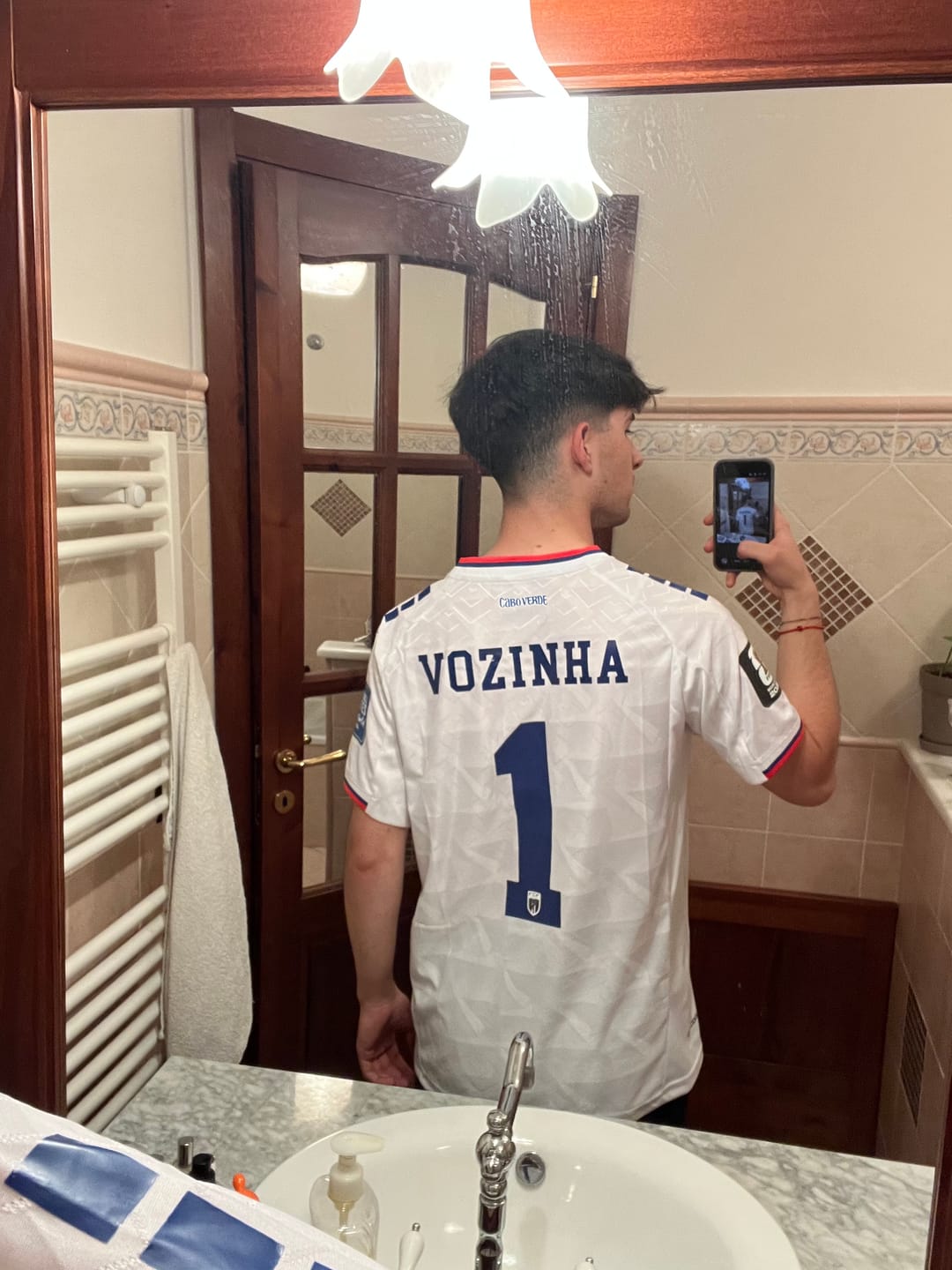 Customer photo review of Vozinha #1 Cape Verde Goalkeeper World Cup 2026 Away Football Jersey Shirt Trikot Maillot