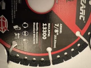 Customer photo review of Multi-Purpose Diamond Saw Blades 2 Pack, Indestructible diamond cutting wheel for metal, tile, concrete