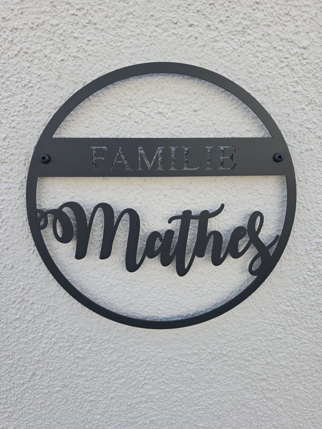 Customer photo review of Türschild rund Family mit personalisierbarem Familienname - ein garantierter Hingucker