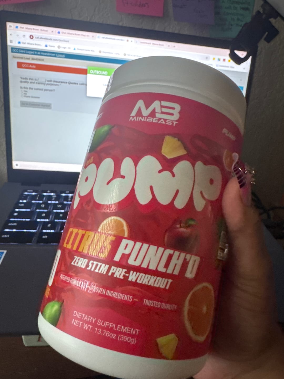 Customer photo review of MB Pump (Zero Stim Pre-Workout)