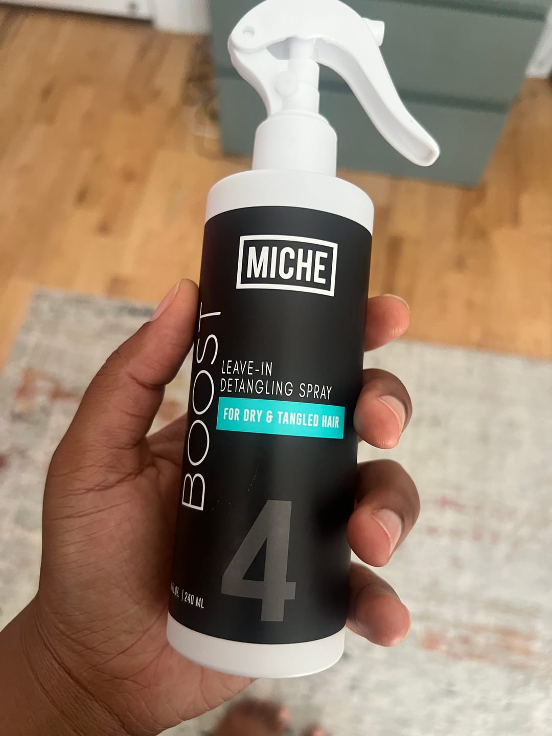 Customer photo review of BOOST Leave-In Detangling & Refreshing Spray
