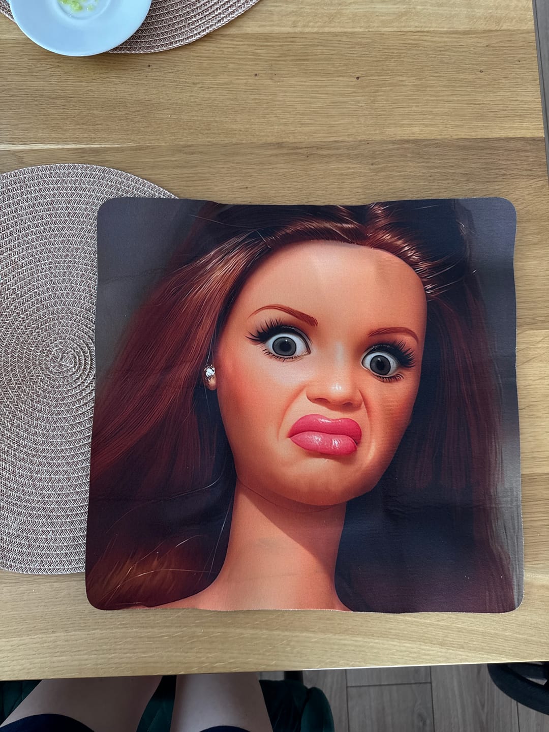 Customer photo review of Funny Face Mouse Pad