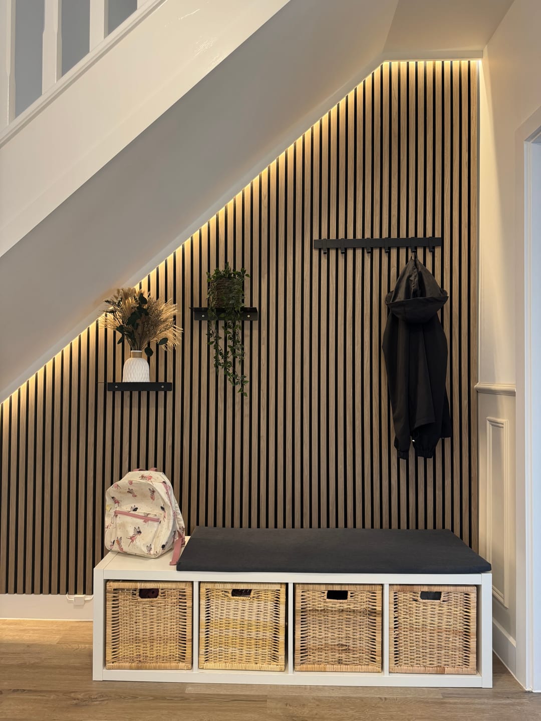Customer photo review of SlatWall Acoustic Walnut Slatted Wall Panel