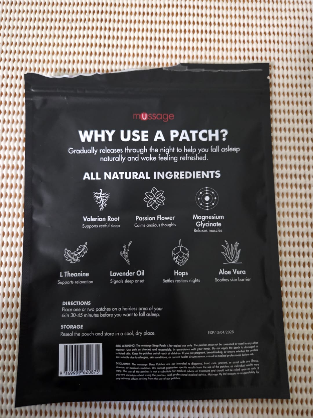 Customer photo review of mussage 8 Hour Sleep Patch