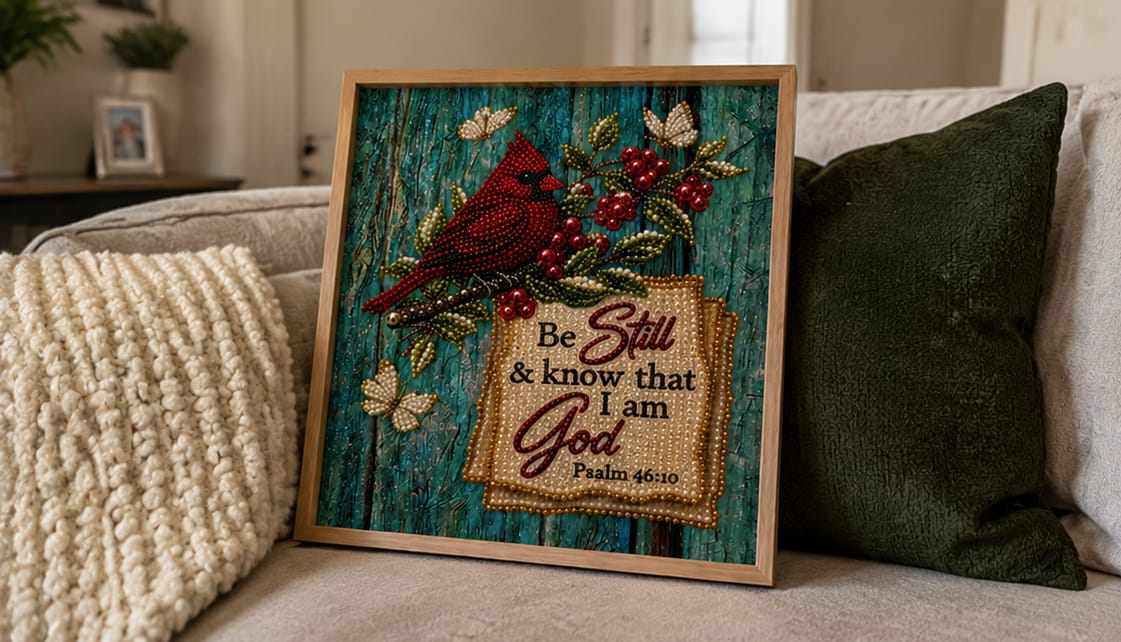 Customer photo review of Personalized 3D Pearl Art DIY Kit – Custom Name Holiday Canvas Wall Decor