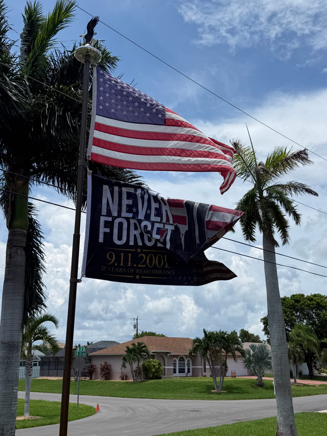 Customer photo review of Never Forget 9.11.2001 Flag