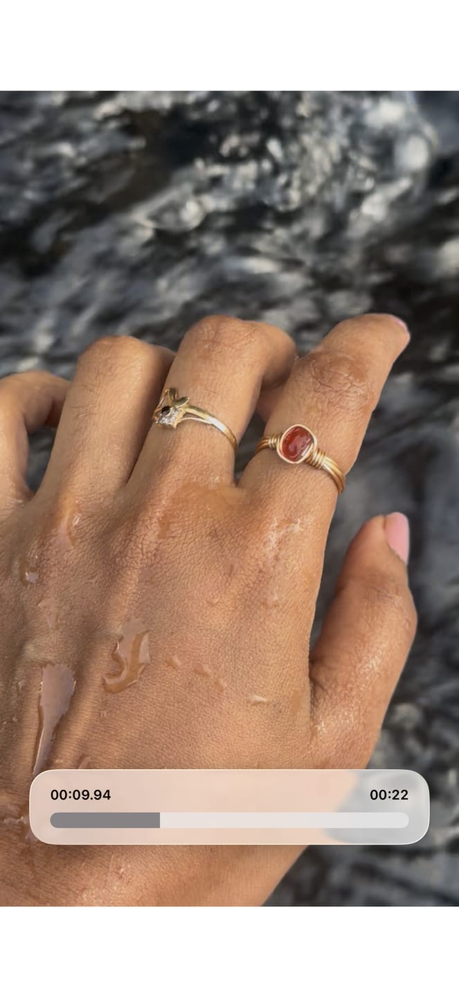 Customer photo review of Carnelian Irregular Stone Ring