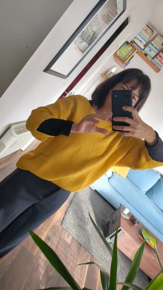 Customer photo review of Lightweight Cotton Blend Casual Sweater