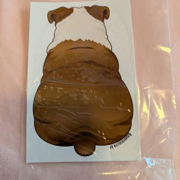 Customer photo review of Cute Bulldog Behind Sticker