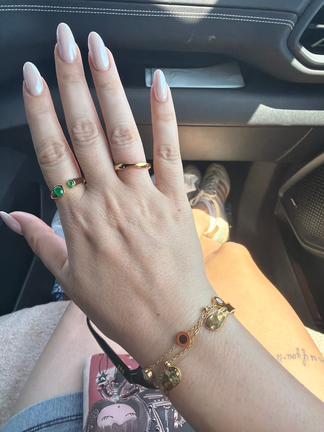 Customer photo review of Onyx & White Stone Bracelet