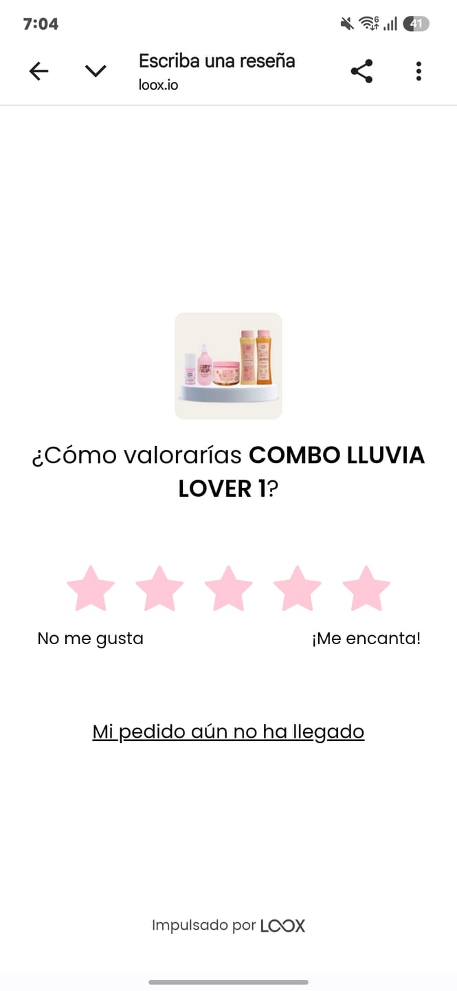 Customer photo review of COMBO LLUVIA LOVER 1