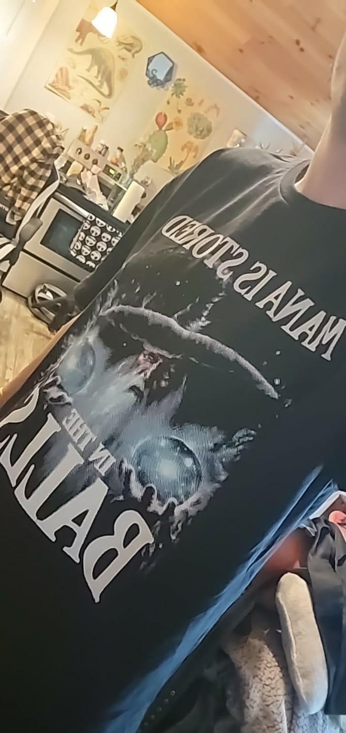Customer photo review of Mana Stored in Balls T-Shirt