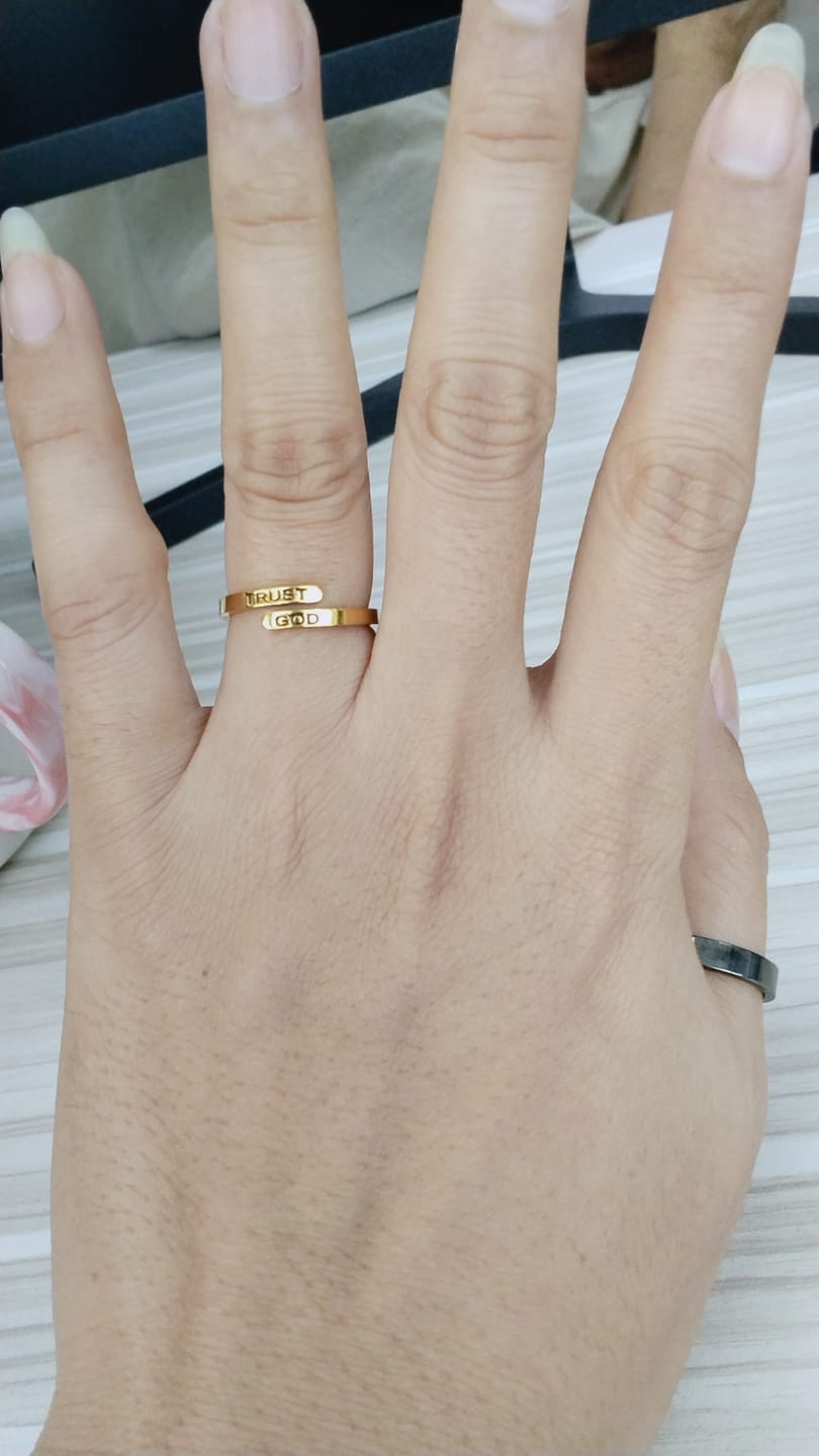 Customer photo review of Gold Trust God Ring (Adjustable size)