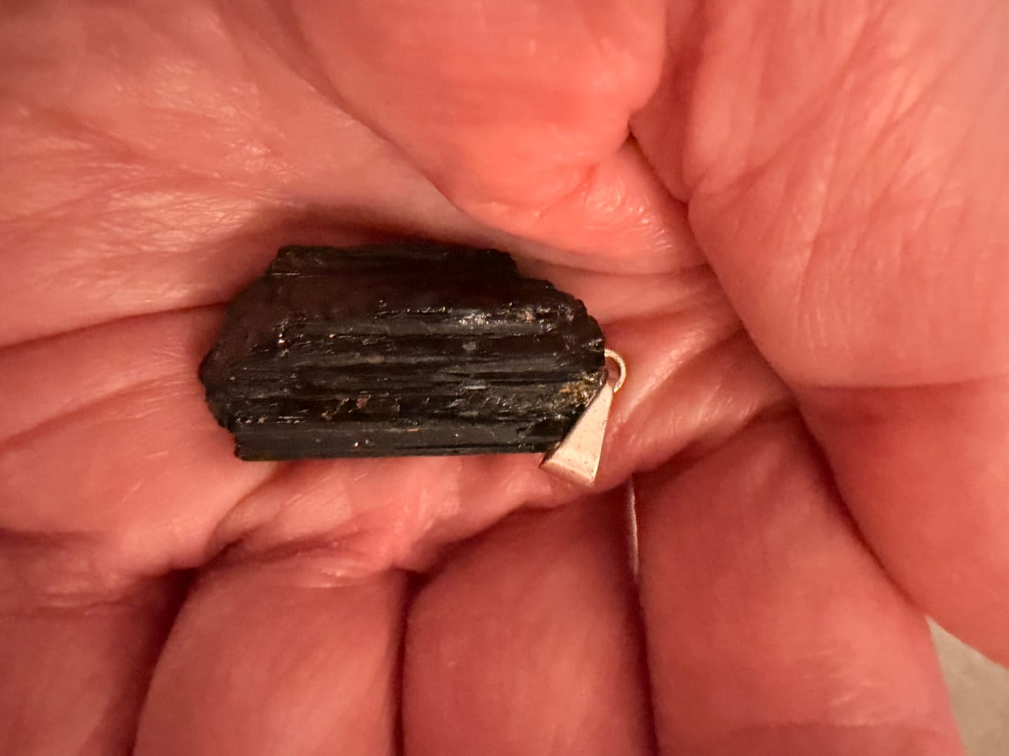 Customer photo review of Raw Black Tourmaline Pendant – Protection Stone