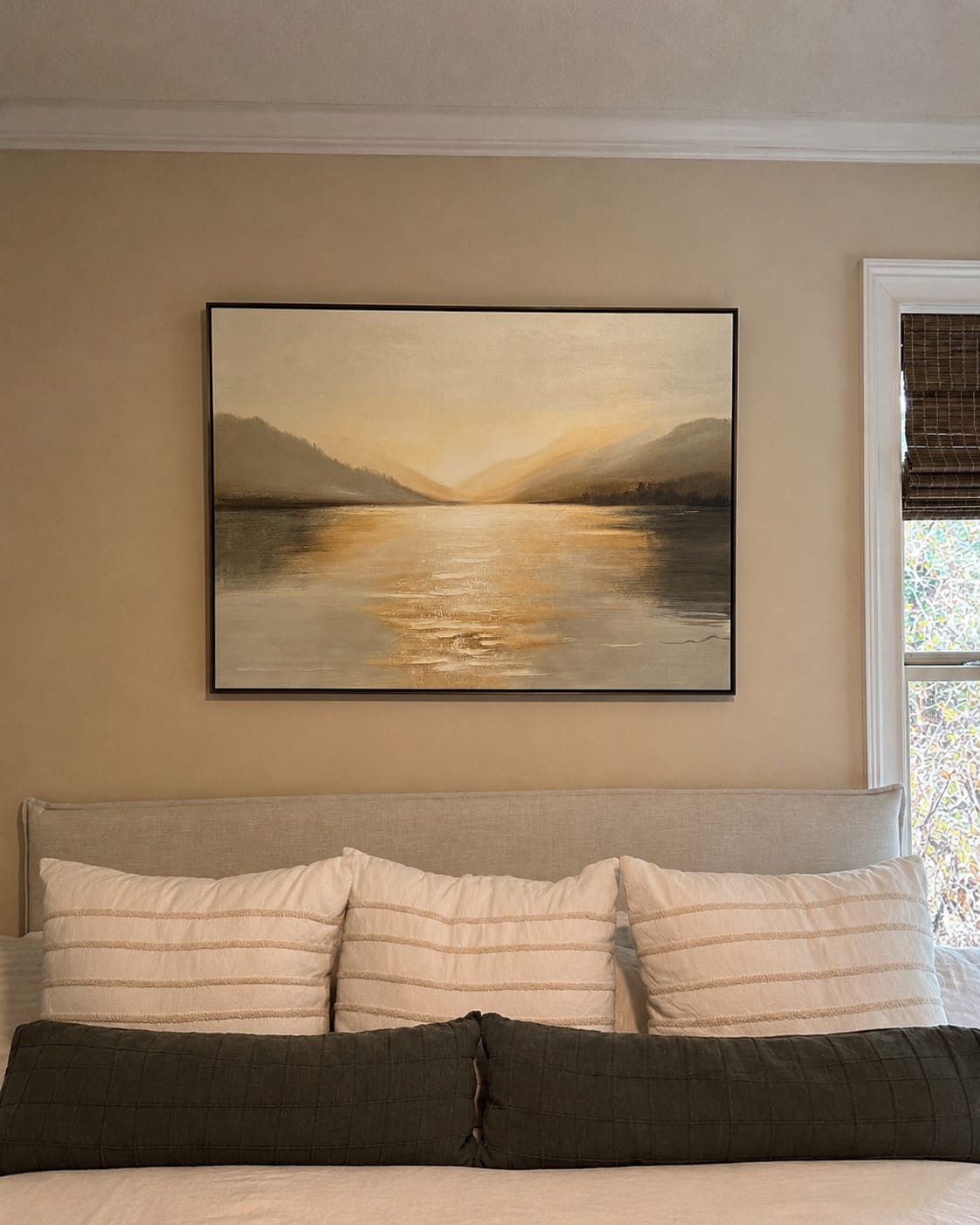Customer photo review of Abstract Ocean And Sky Textured Canvas Art # OC012