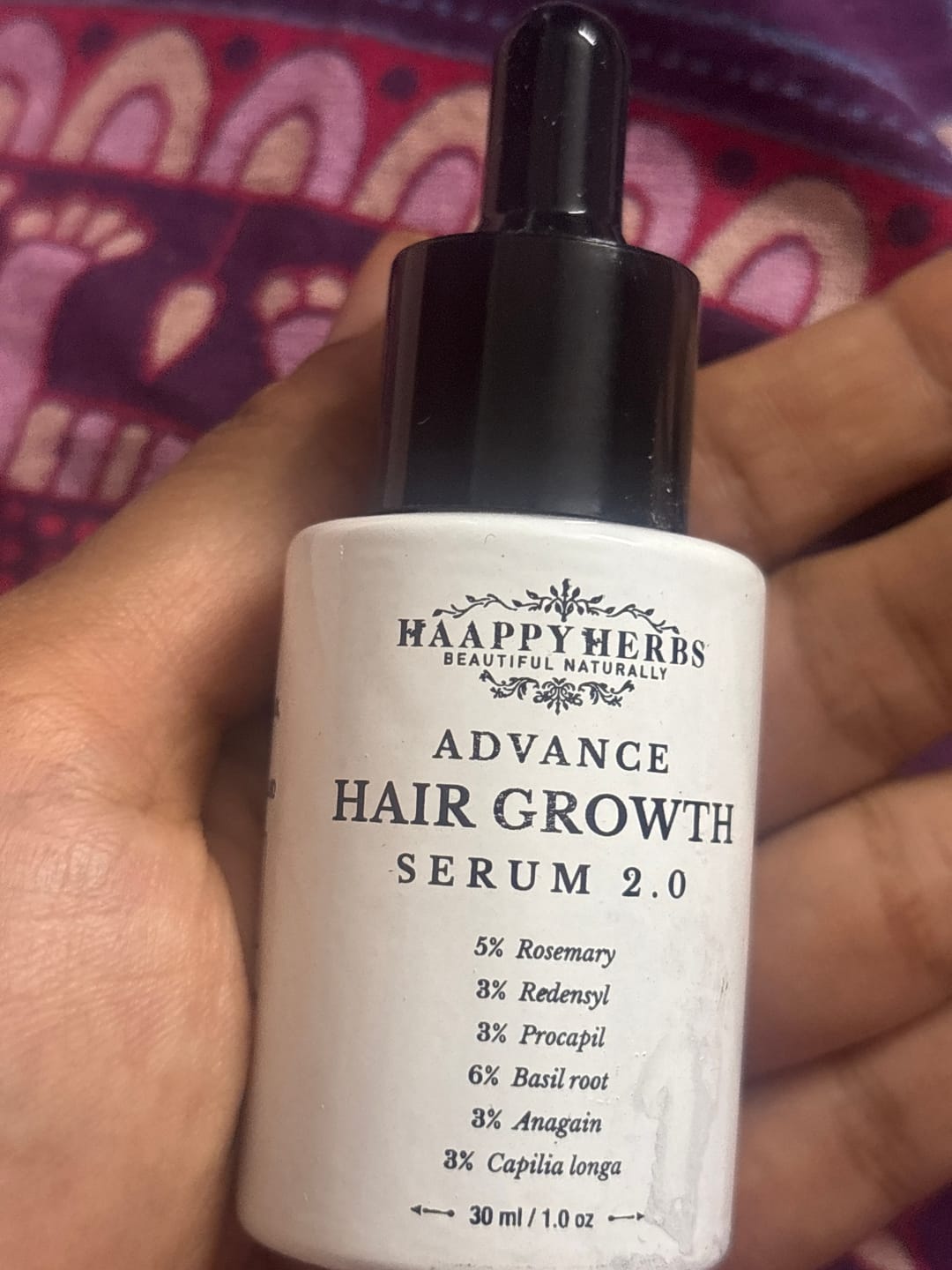 Customer photo review of Advance Hair Growth Serum 2.0 (30ml)