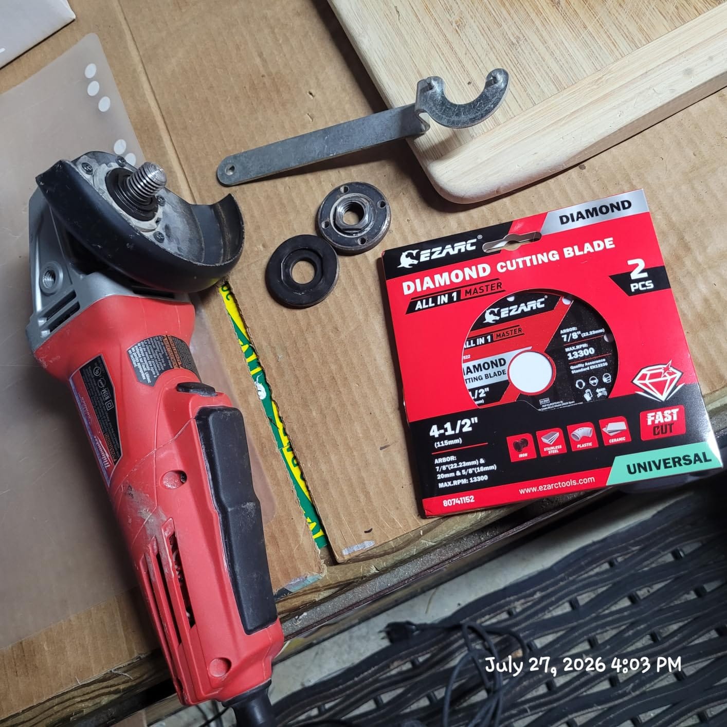 Customer photo review of Multi-Purpose Diamond Saw Blades 2 Pack, Indestructible diamond cutting wheel for metal, tile, concrete