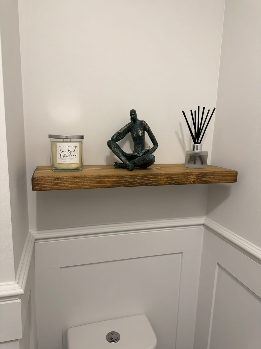 Customer photo review of Wooden Floating Wall Shelves | 20cm depth