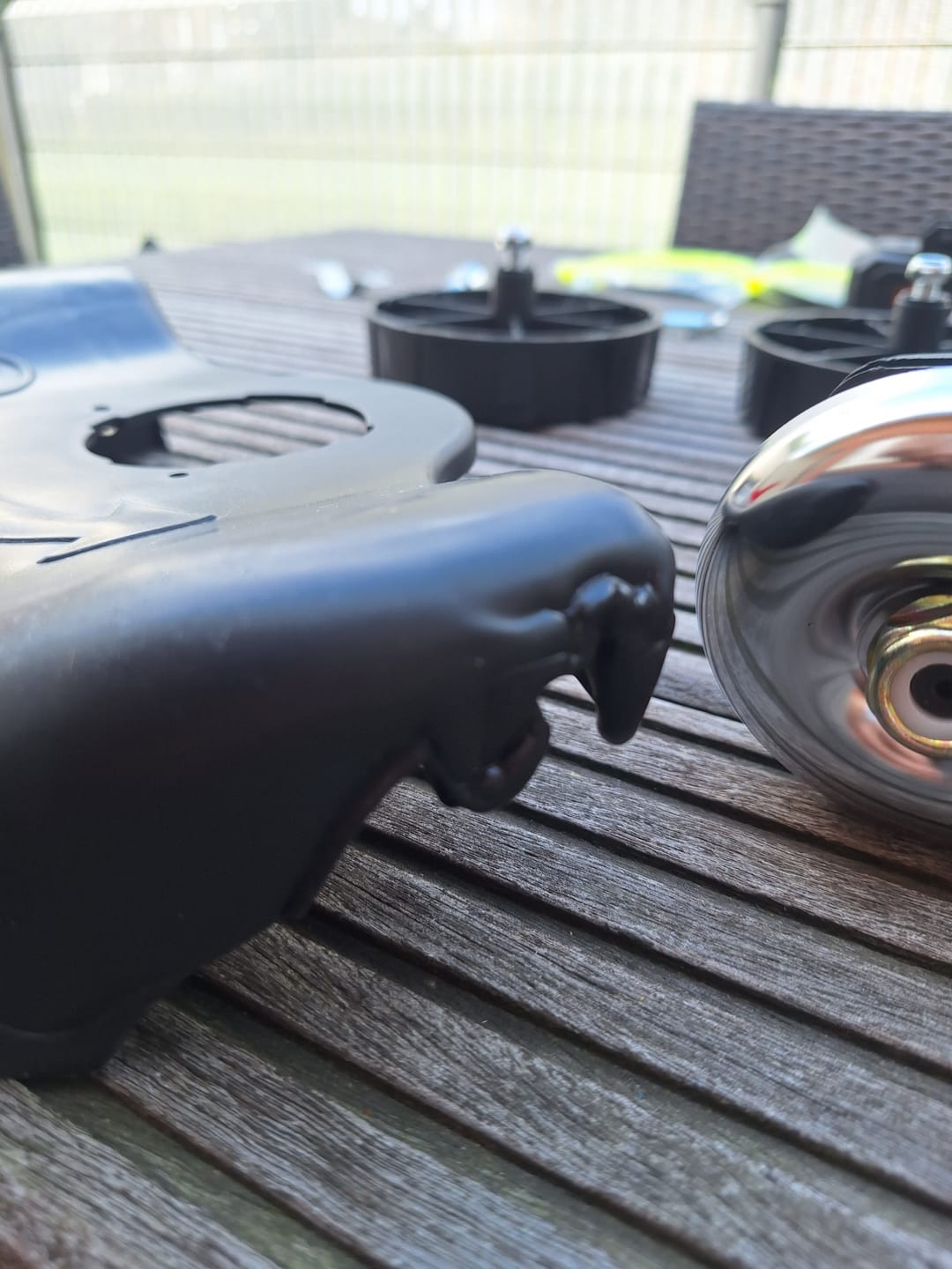 Customer photo review of ONEVAN 9" Cordless Brushless Lawn Mower Kit with Wheels – Adjustable 45° Head | For Makita 18V Battery