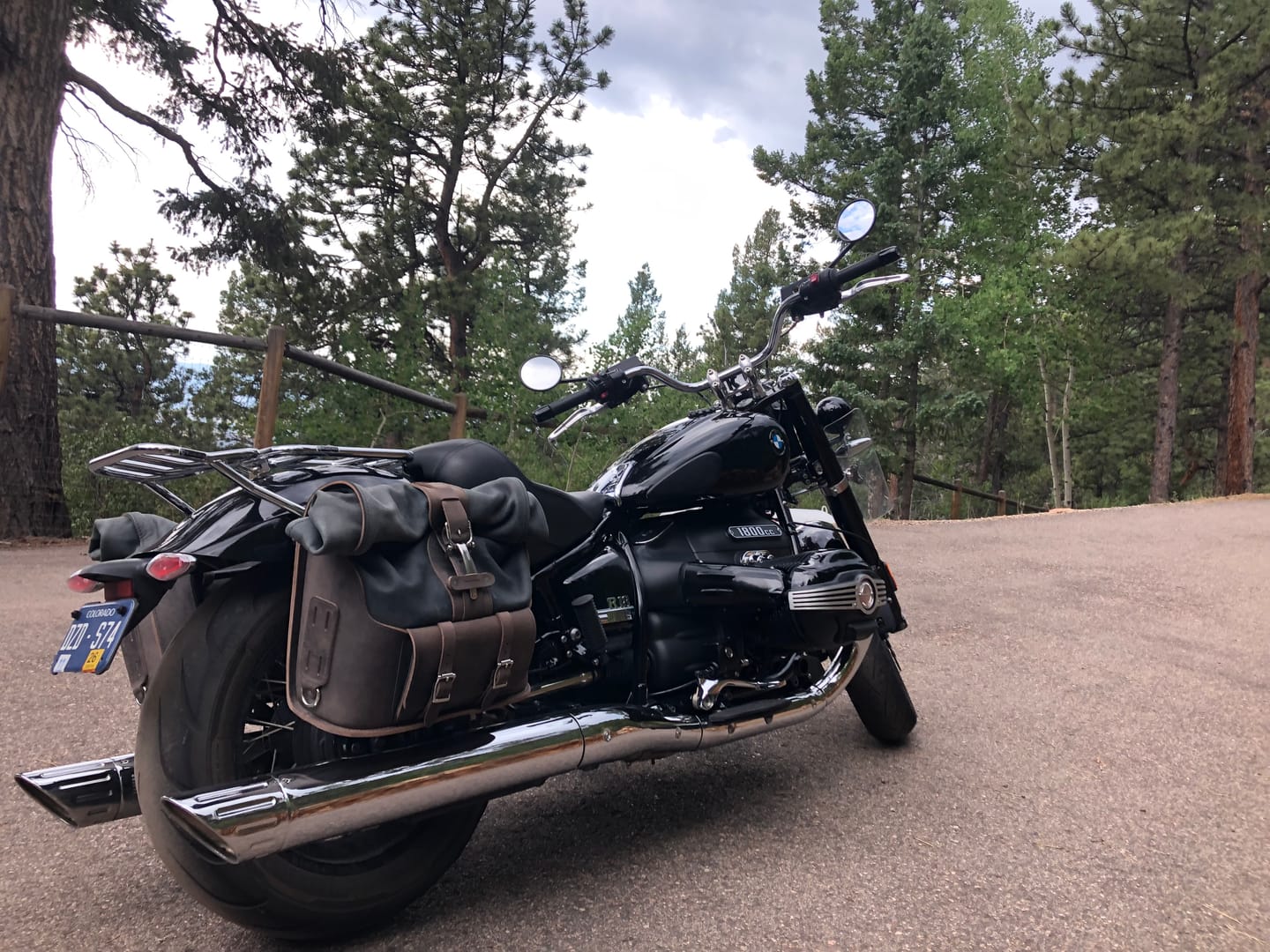 Customer photo review of Universal Leather Rolltop Panniers / Saddlebags - TBP02 (Pair)