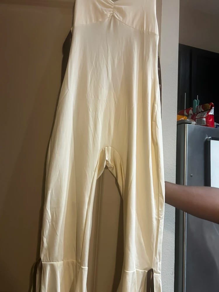 Customer photo review of Backless Bow Halter Jumpsuit