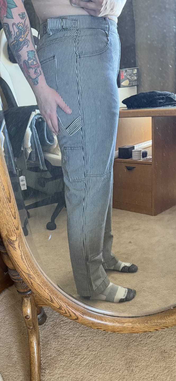 Customer photo review of 2 Way Work Pants - Hickory