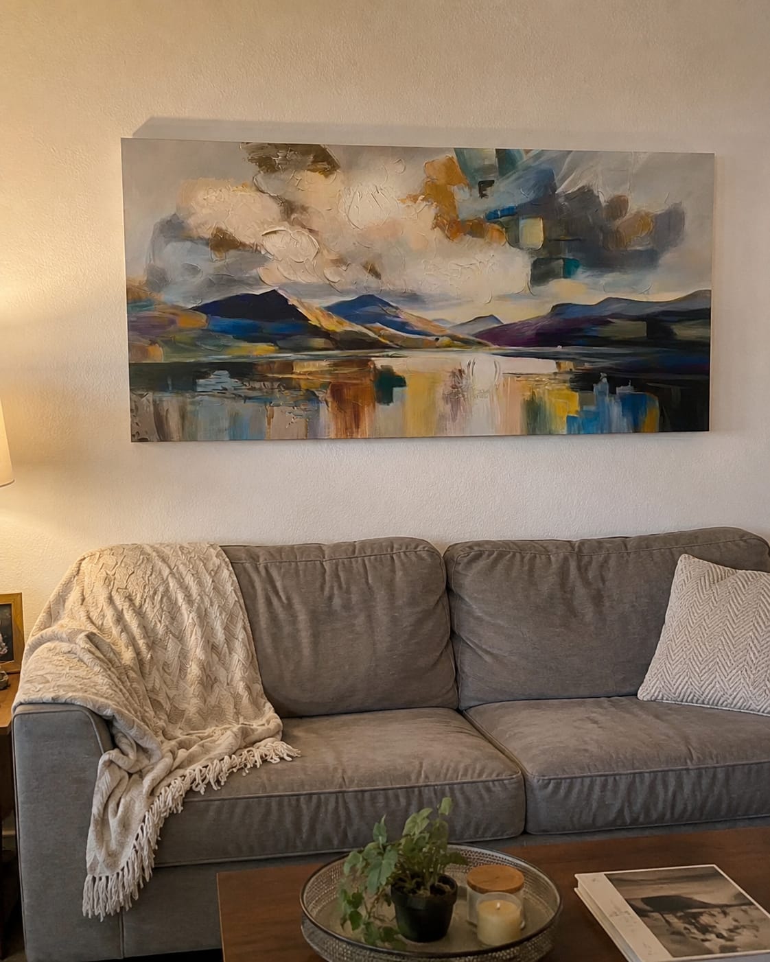 Customer photo review of Colorful Ocean And Sky Abstract Textured Wall Art #OS099
