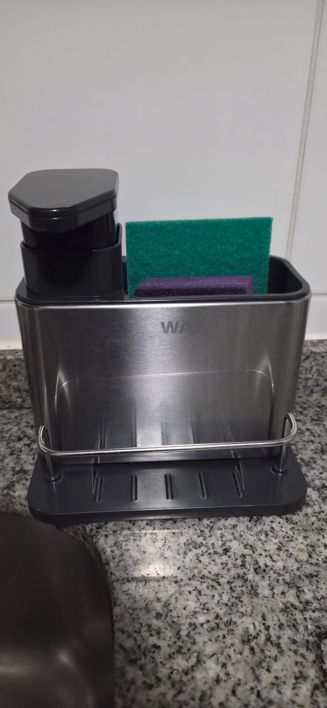 Customer photo review of Dispensador De Lavalozas Jabón Y Porta Esponja Organizador 3 en 1