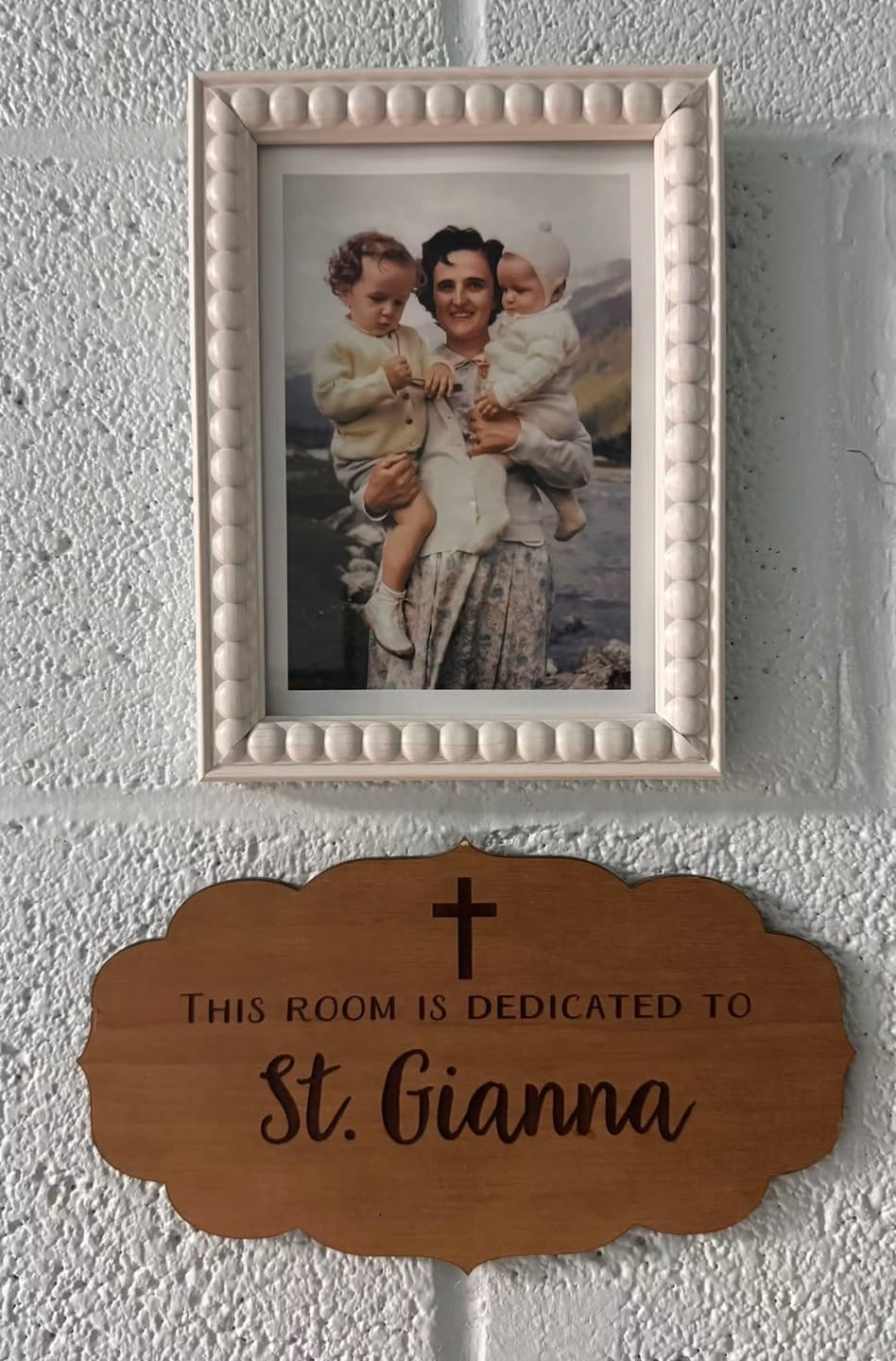 Customer photo review of St. Gianna Molla Holding Two of Her Children – Exclusive Photo Restoration – Catholic Art Print – Catholic Gift