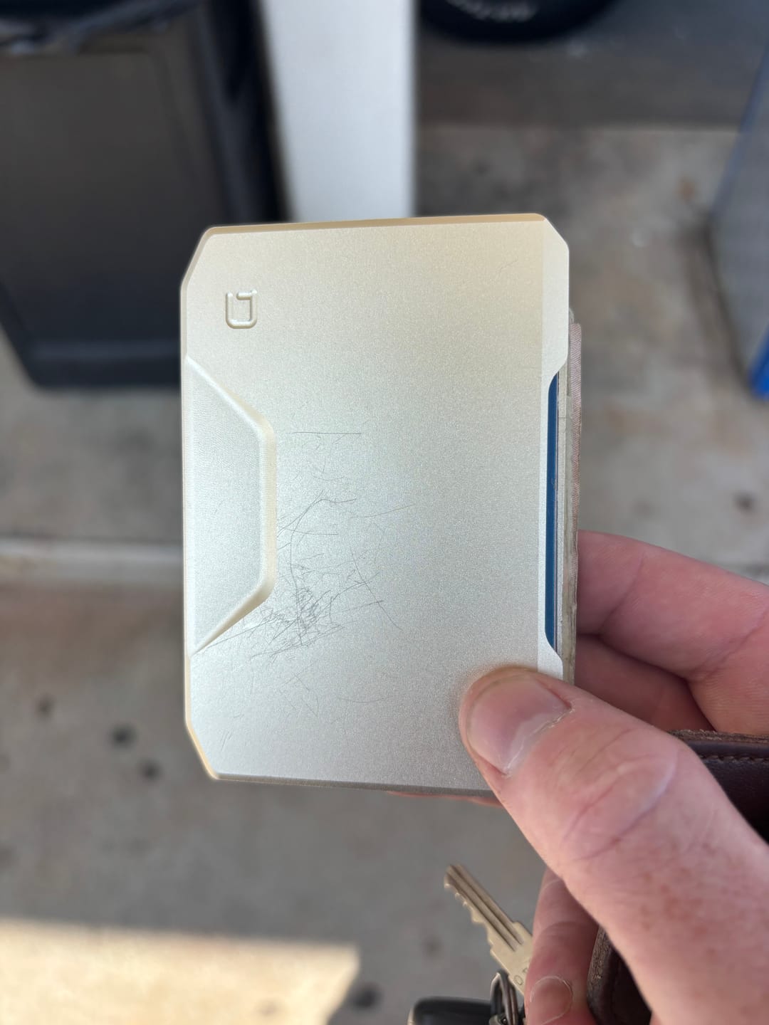 Customer photo review of SK1 Special Edition Champagne Gold Slide Kick Wallet