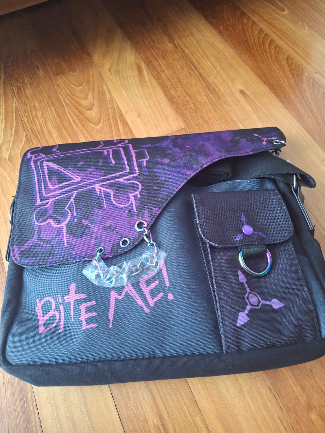 Customer photo review of Murder Drones Laptop Bag