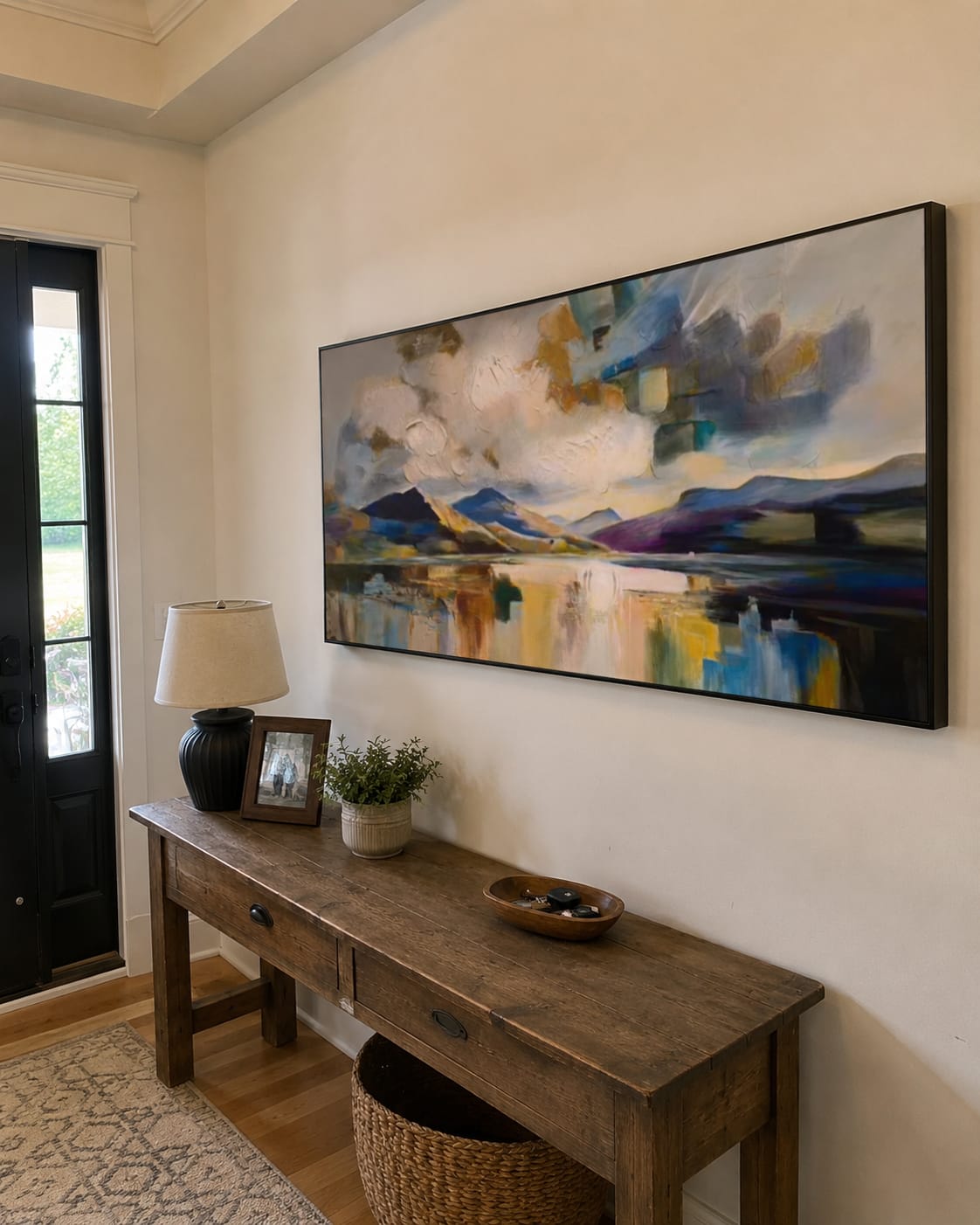 Customer photo review of Colorful Ocean And Sky Abstract Textured Wall Art #OS099