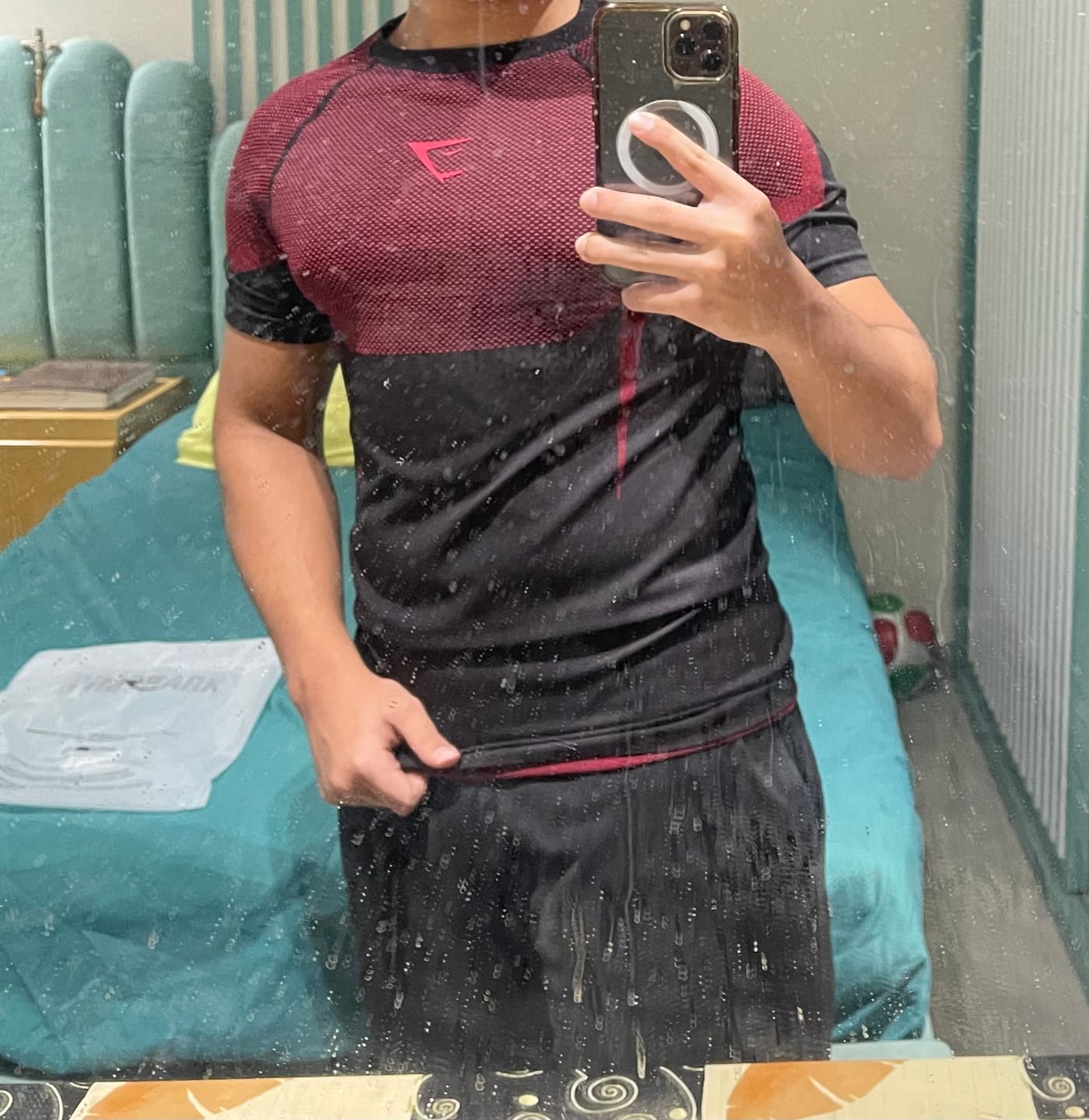 Customer photo review of Seamless Compression T-Shirt Red
