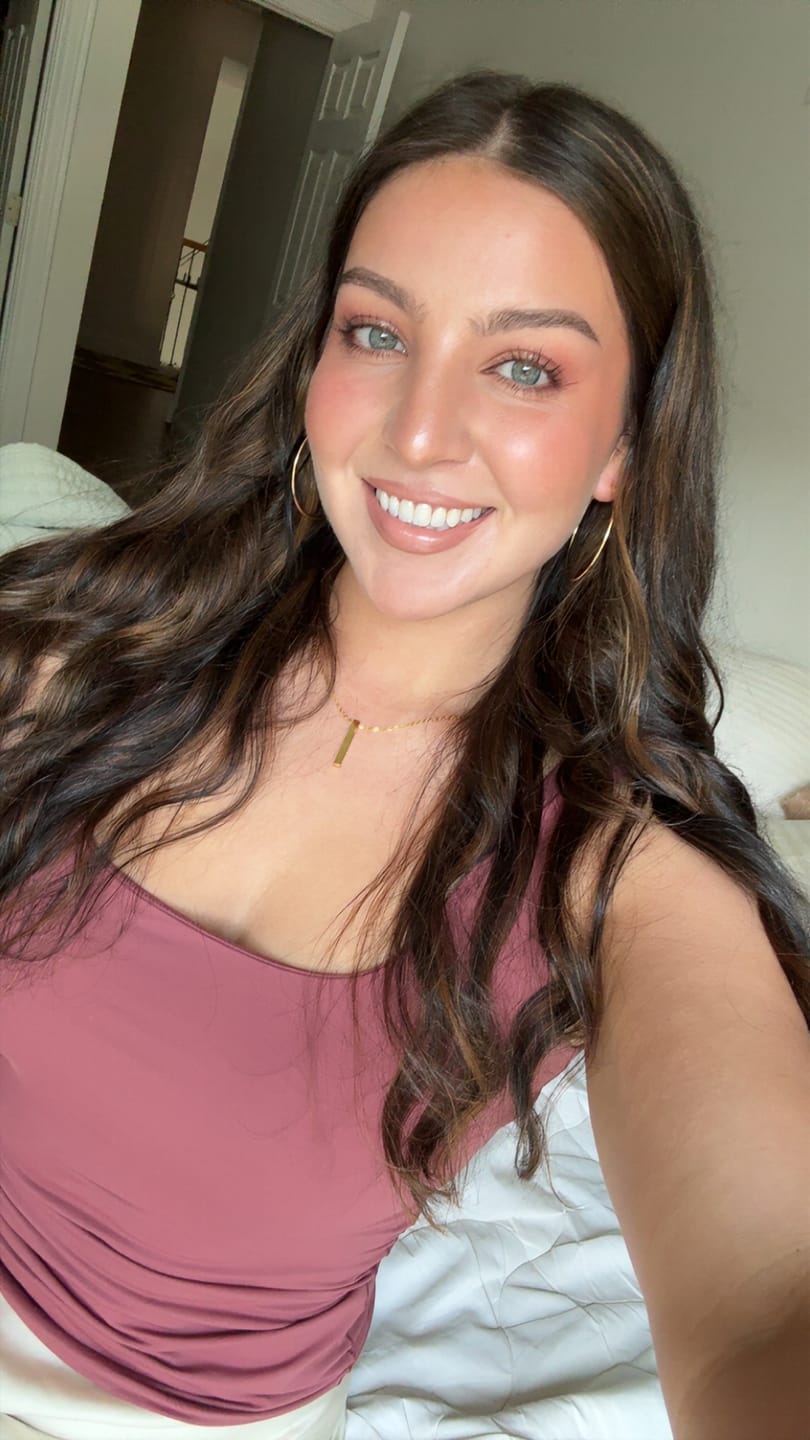 Customer photo review of Lala Gold Bar Necklace